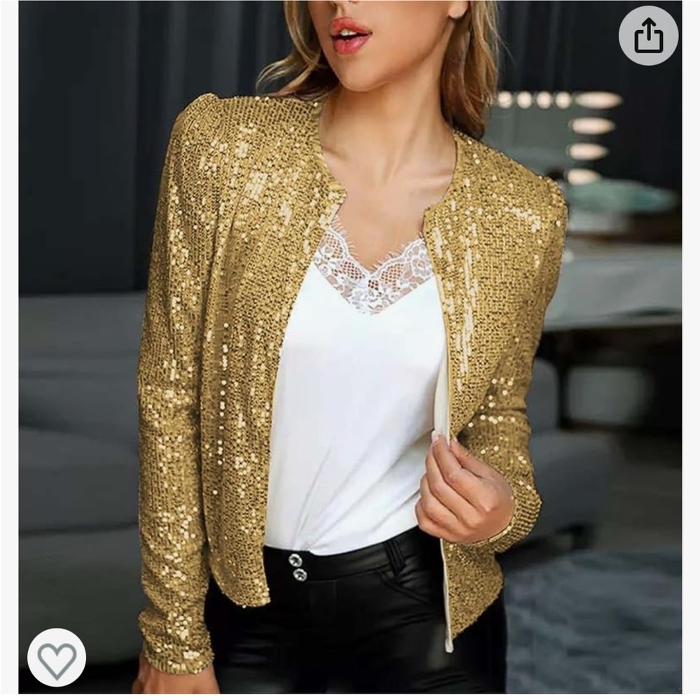 Gold sequined blazer